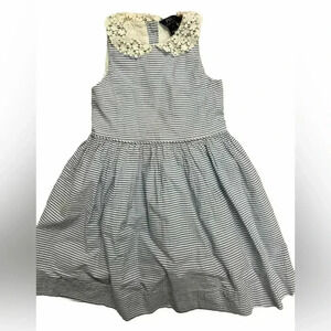 Girls Polo Ralph Lauren Formal Blue Seersucker Spring Or Summer Dress Size 4